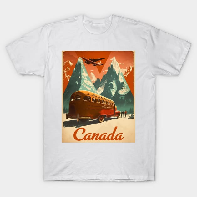 Canada Exploration Vintage Travel Art Poster T-Shirt by OldTravelArt